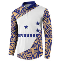Honduras Button Sweatshirt National Emblem Blended with Traditional Patterns - Cultural Heritage Design