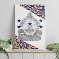 Honduras Canvas Wall Art National Emblem Blended with Traditional Patterns - Cultural Heritage Design