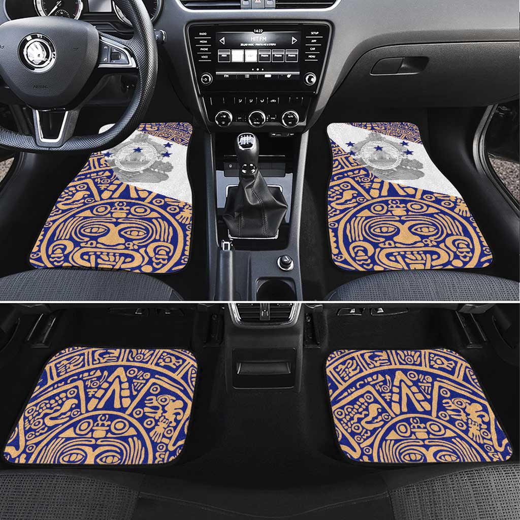 Honduras Car Mats National Emblem Blended with Traditional Patterns - Cultural Heritage Design