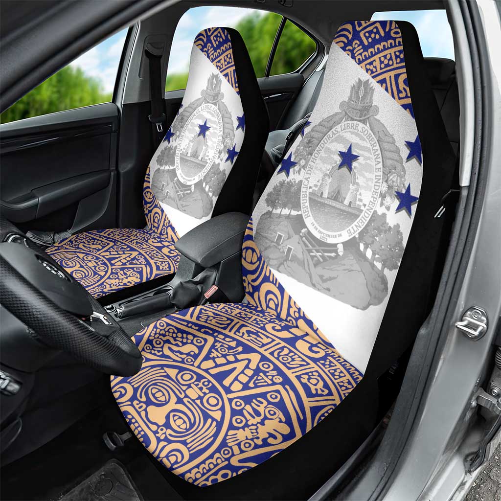 Honduras Car Seat Cover National Emblem Blended with Traditional Patterns - Cultural Heritage Design