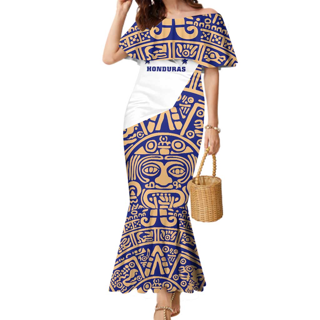 Honduras Family Matching Mermaid Dress and Hawaiian Shirt National Emblem Blended with Traditional Patterns - Cultural Heritage Design