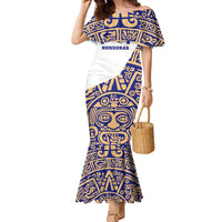 Honduras Family Matching Mermaid Dress and Hawaiian Shirt National Emblem Blended with Traditional Patterns - Cultural Heritage Design