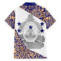 Honduras Family Matching Off Shoulder Maxi Dress and Hawaiian Shirt National Emblem Blended with Traditional Patterns - Cultural Heritage Design