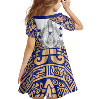 Honduras Family Matching Short Sleeve Bodycon Dress and Hawaiian Shirt National Emblem Blended with Traditional Patterns - Cultural Heritage Design