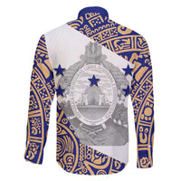 Honduras Family Matching Short Sleeve Bodycon Dress and Hawaiian Shirt National Emblem Blended with Traditional Patterns - Cultural Heritage Design