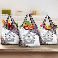 Honduras Grocery Bag National Emblem Blended with Traditional Patterns - Cultural Heritage Design