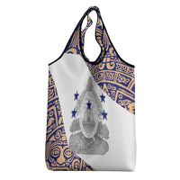 Honduras Grocery Bag National Emblem Blended with Traditional Patterns - Cultural Heritage Design