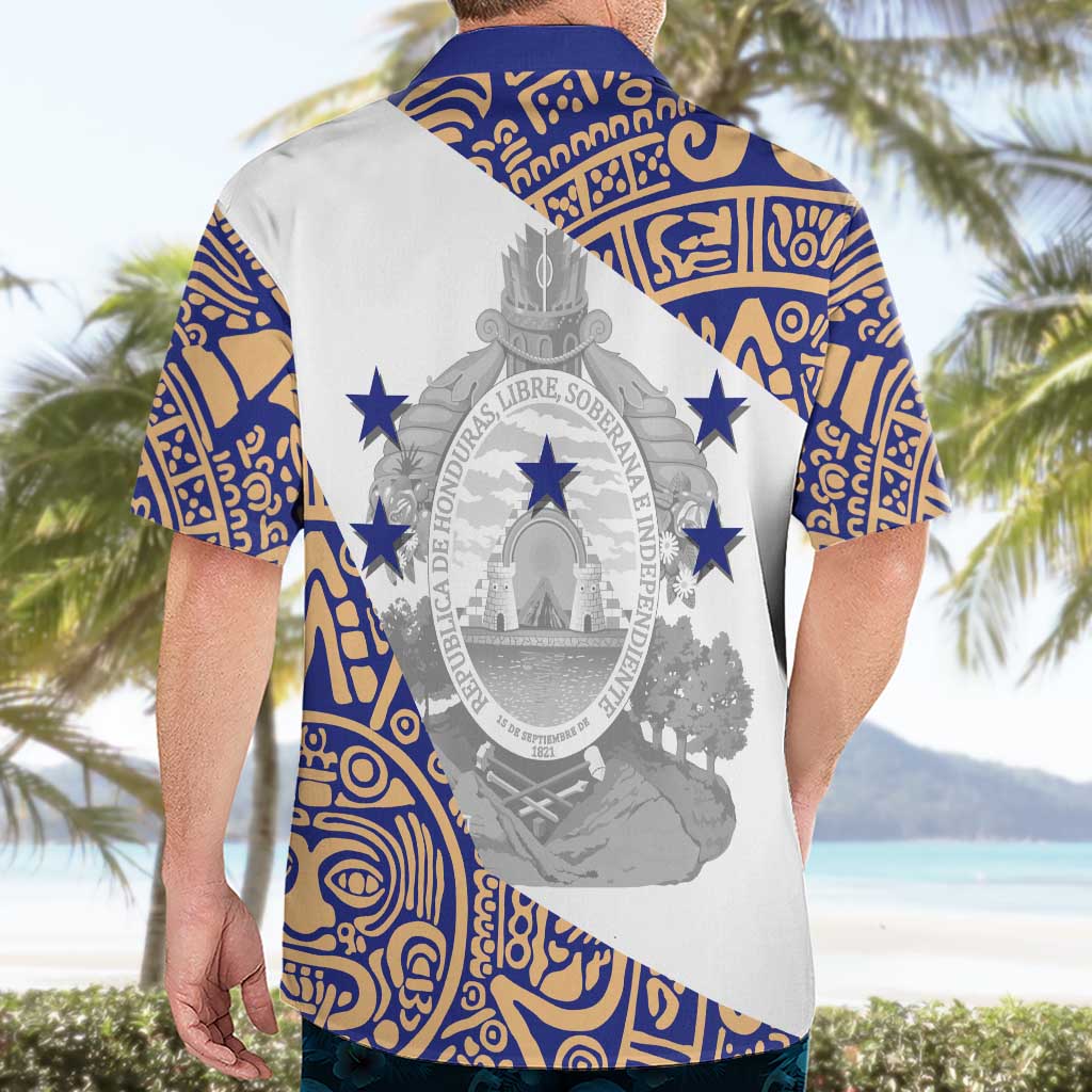Honduras Hawaiian Shirt National Emblem Blended with Traditional Patterns - Cultural Heritage Design
