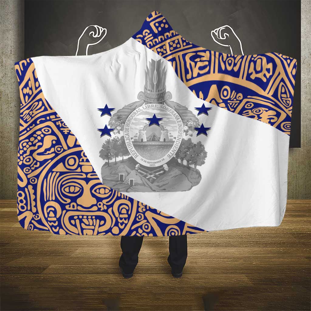 Honduras Hooded Blanket National Emblem Blended with Traditional Patterns - Cultural Heritage Design