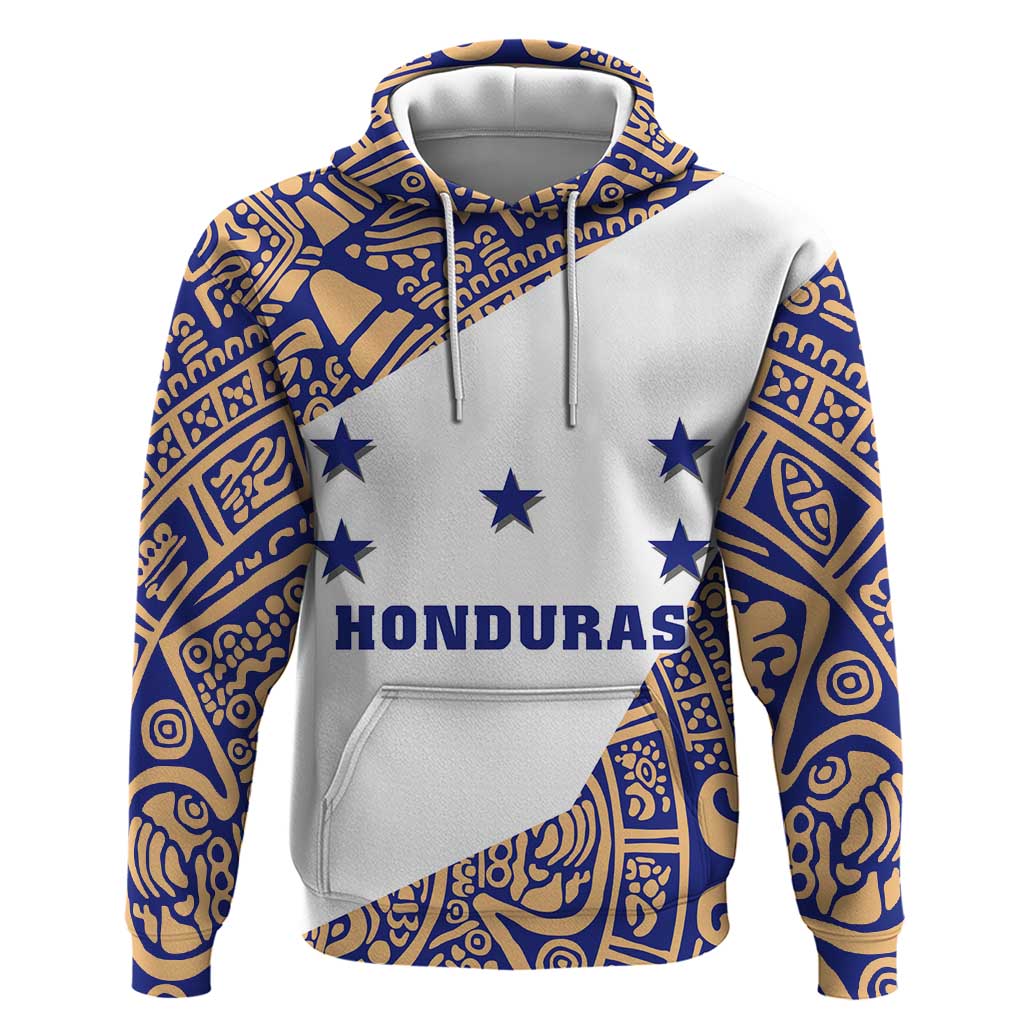 Honduras Hoodie National Emblem Blended with Traditional Patterns - Cultural Heritage Design