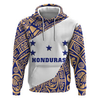 Honduras Hoodie National Emblem Blended with Traditional Patterns - Cultural Heritage Design