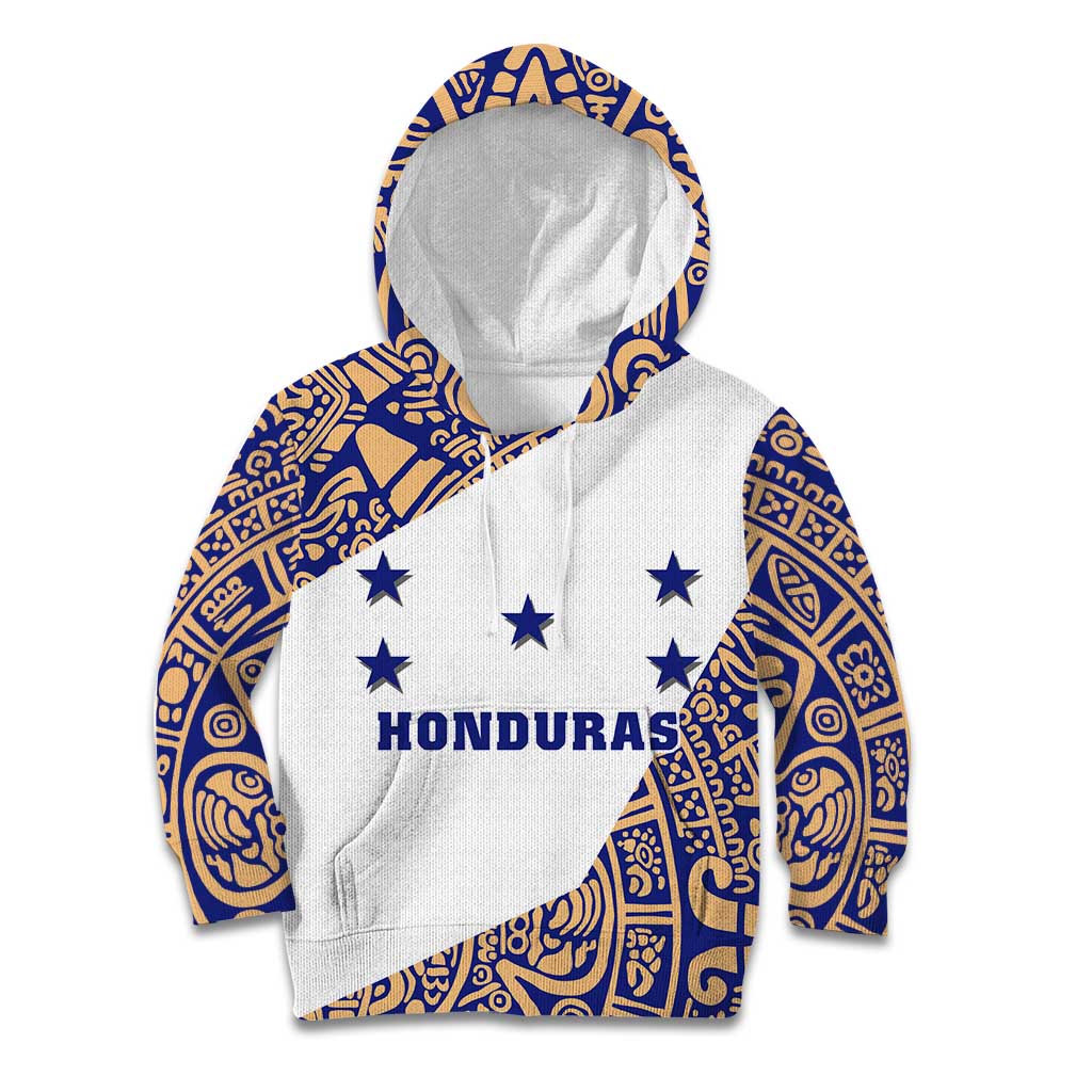 Honduras Kid Hoodie National Emblem Blended with Traditional Patterns - Cultural Heritage Design