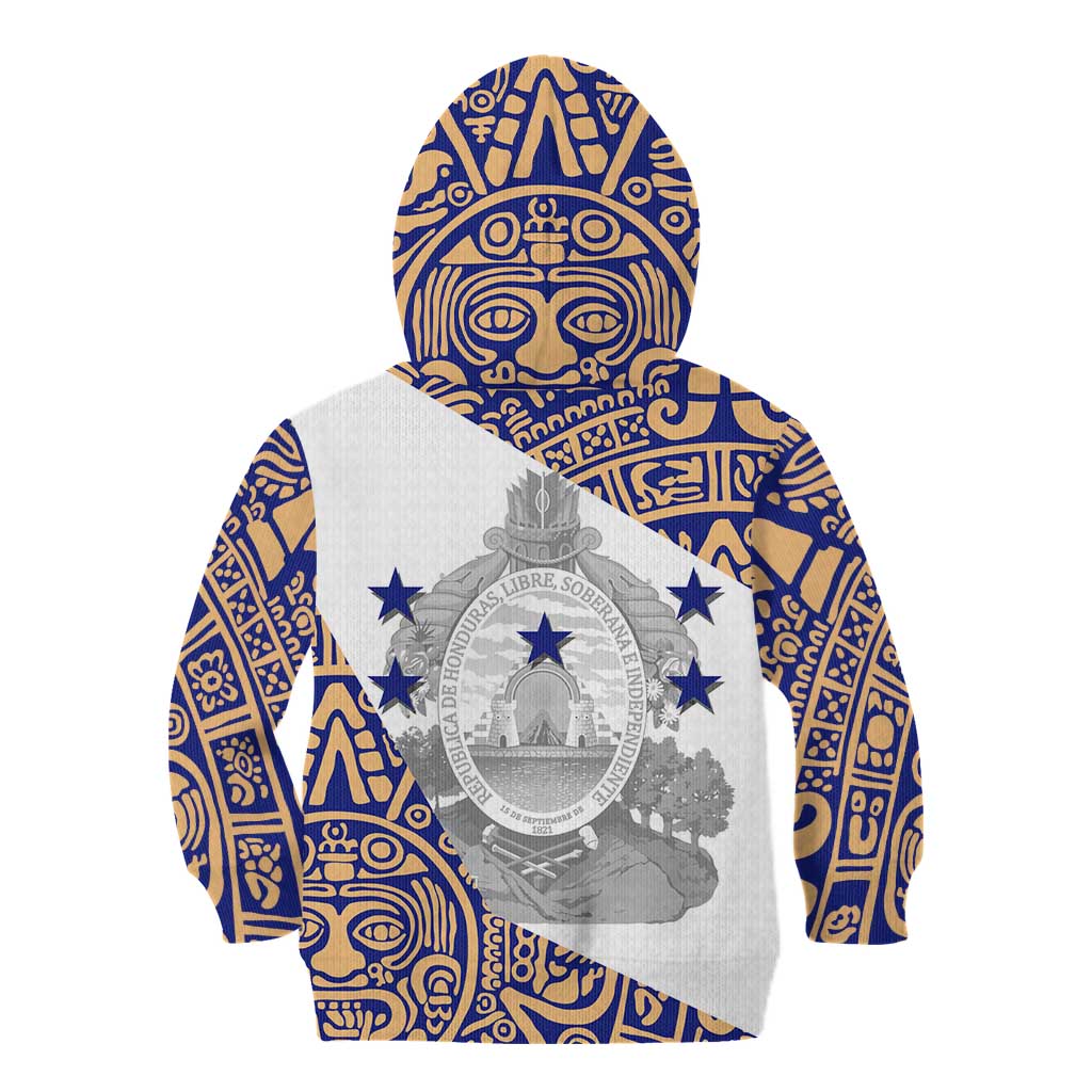Honduras Kid Hoodie National Emblem Blended with Traditional Patterns - Cultural Heritage Design