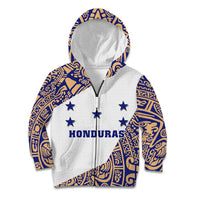 Honduras Kid Hoodie National Emblem Blended with Traditional Patterns - Cultural Heritage Design