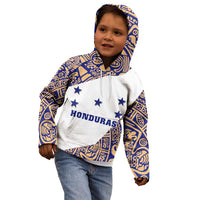 Honduras Kid Hoodie National Emblem Blended with Traditional Patterns - Cultural Heritage Design