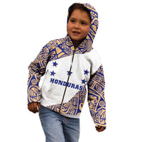 Honduras Kid Hoodie National Emblem Blended with Traditional Patterns - Cultural Heritage Design