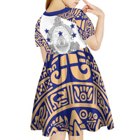 Honduras Kid Short Sleeve Dress National Emblem Blended with Traditional Patterns - Cultural Heritage Design