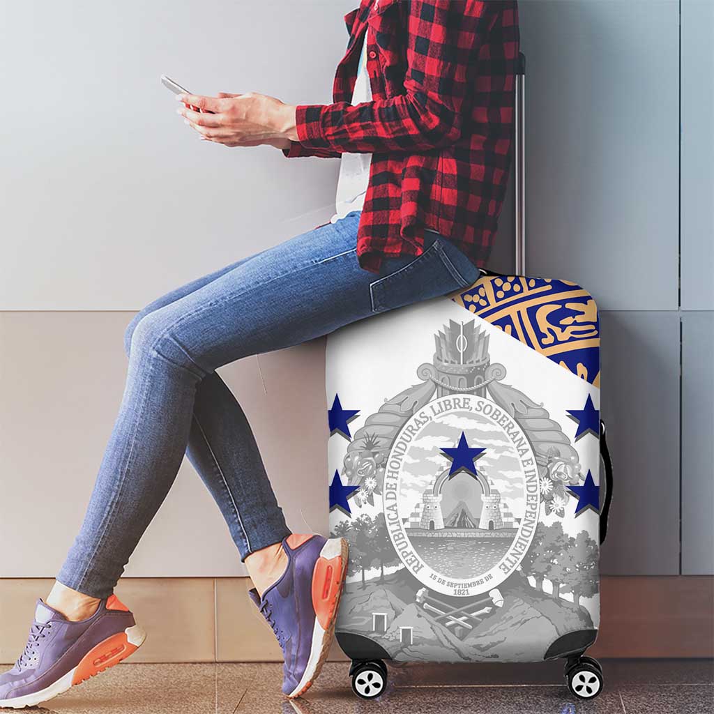 Honduras Luggage Cover National Emblem Blended with Traditional Patterns - Cultural Heritage Design
