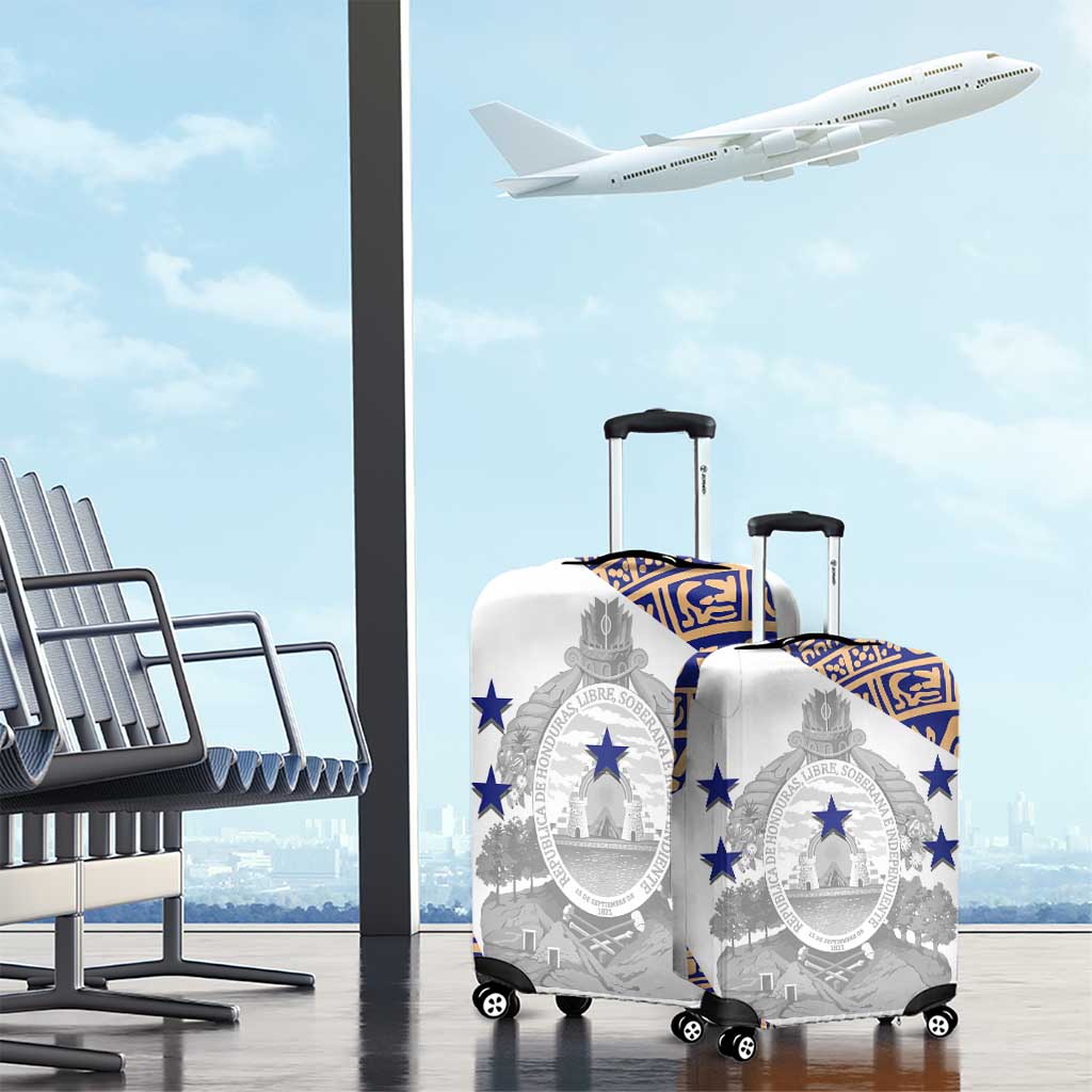 Honduras Luggage Cover National Emblem Blended with Traditional Patterns - Cultural Heritage Design