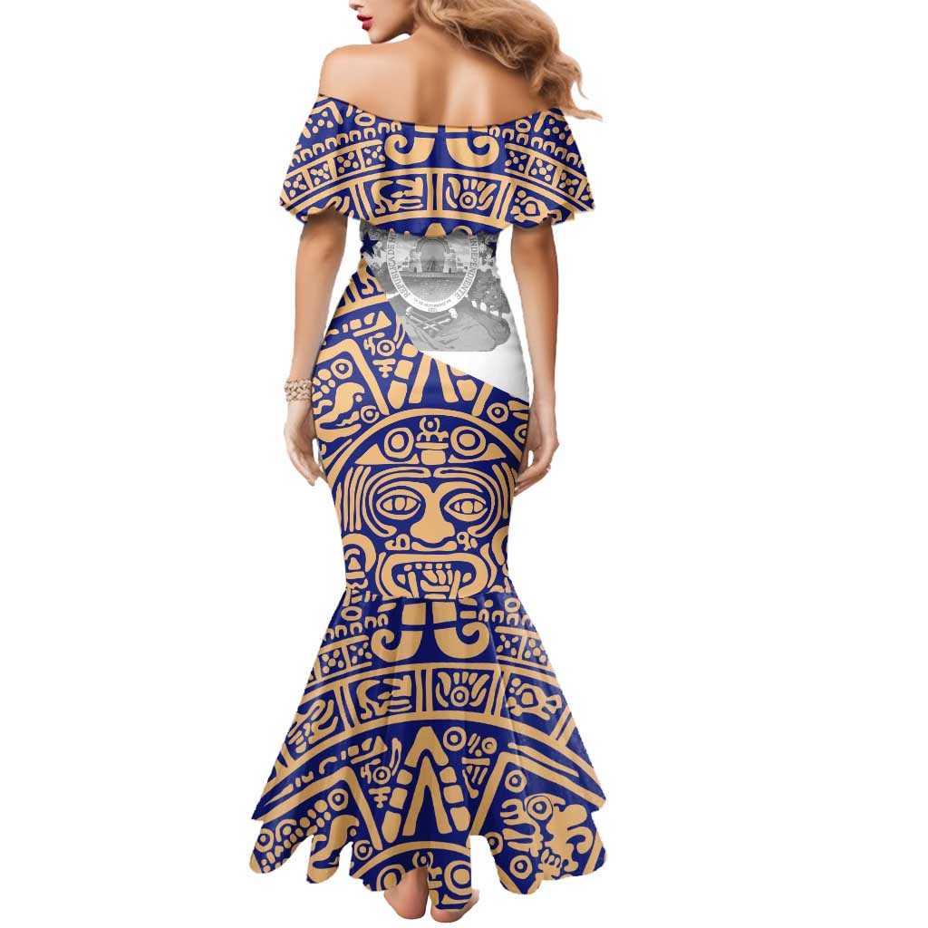 Honduras Mermaid Dress National Emblem Blended with Traditional Patterns - Cultural Heritage Design