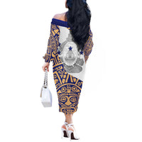 Honduras Off The Shoulder Long Sleeve Dress National Emblem Blended with Traditional Patterns - Cultural Heritage Design