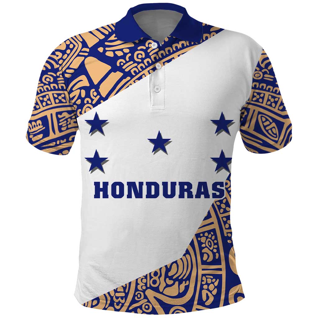 Honduras Polo Shirt National Emblem Blended with Traditional Patterns - Cultural Heritage Design
