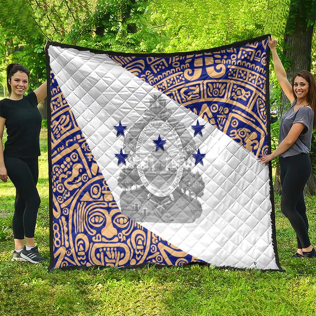 Honduras Quilt National Emblem Blended with Traditional Patterns - Cultural Heritage Design