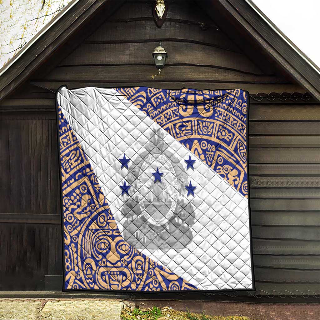 Honduras Quilt National Emblem Blended with Traditional Patterns - Cultural Heritage Design