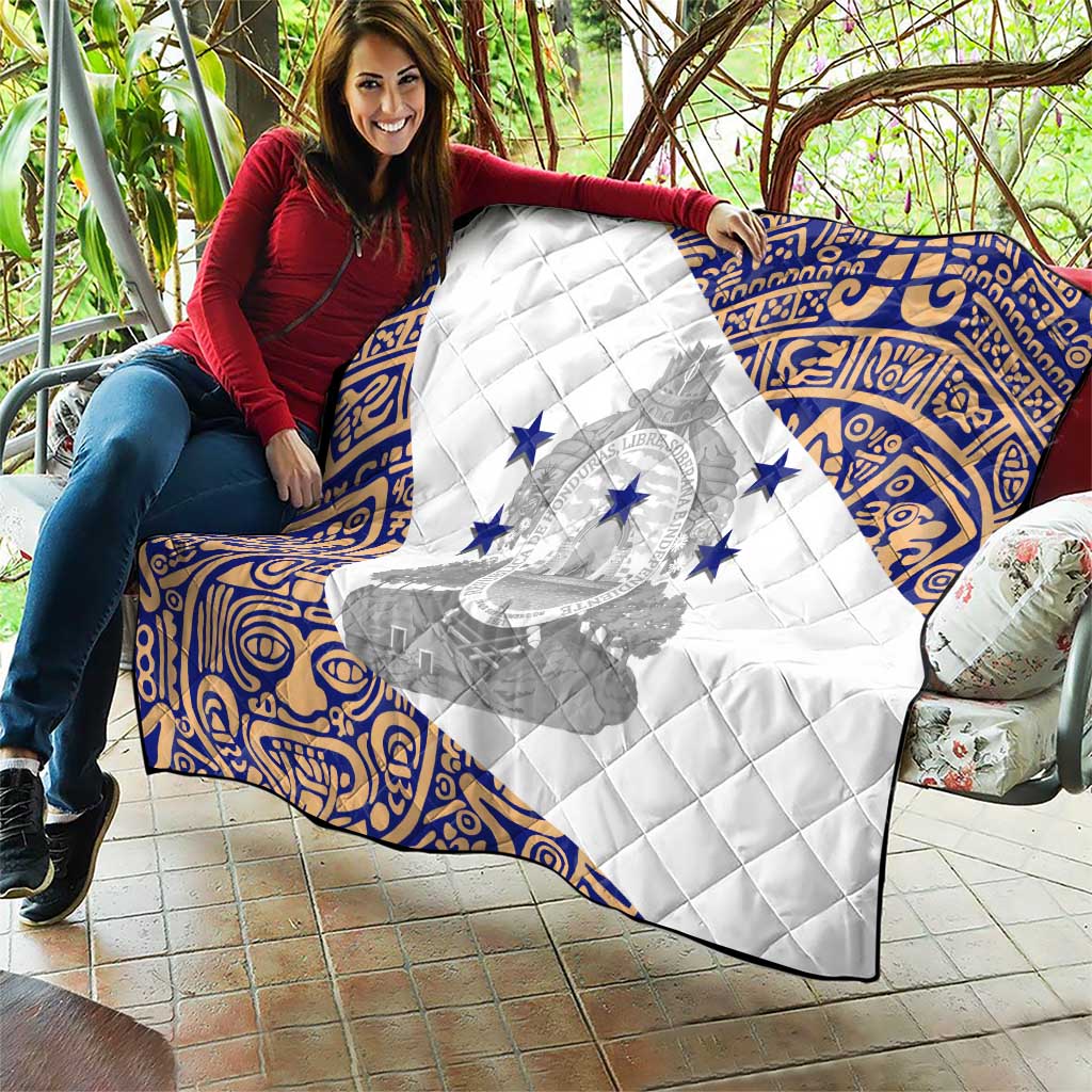 Honduras Quilt National Emblem Blended with Traditional Patterns - Cultural Heritage Design