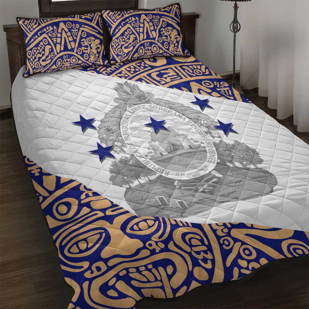 Honduras Quilt Bed Set National Emblem Blended with Traditional Patterns - Cultural Heritage Design