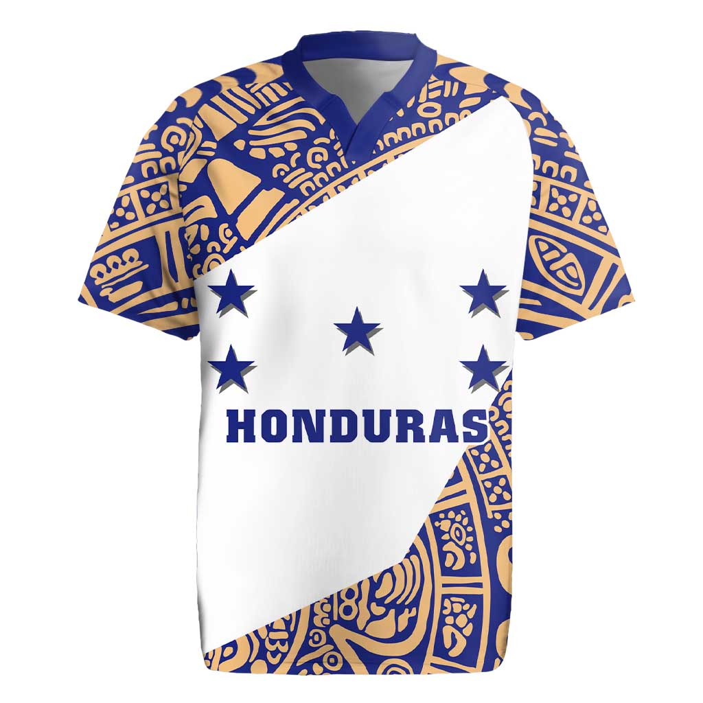 Honduras Rugby Jersey National Emblem Blended with Traditional Patterns - Cultural Heritage Design
