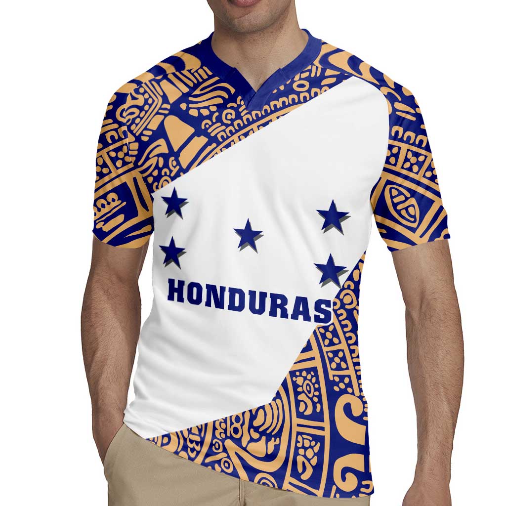 Honduras Rugby Jersey National Emblem Blended with Traditional Patterns - Cultural Heritage Design