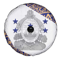 Honduras Spare Tire Cover National Emblem Blended with Traditional Patterns - Cultural Heritage Design