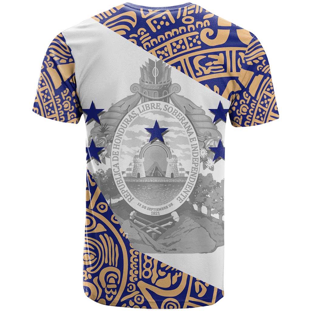 Honduras T Shirt National Emblem Blended with Traditional Patterns - Cultural Heritage Design