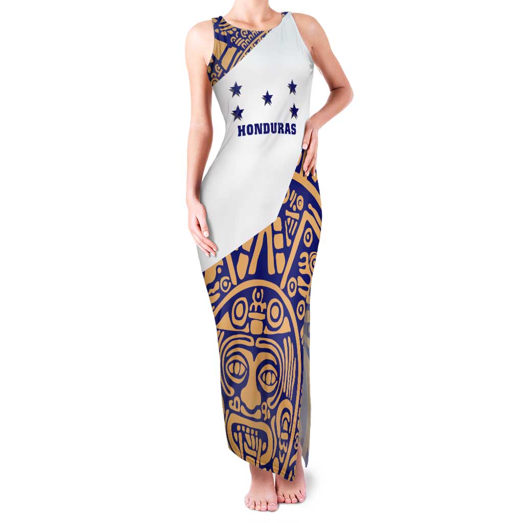 Honduras Tank Maxi Dress National Emblem Blended with Traditional Patterns - Cultural Heritage Design