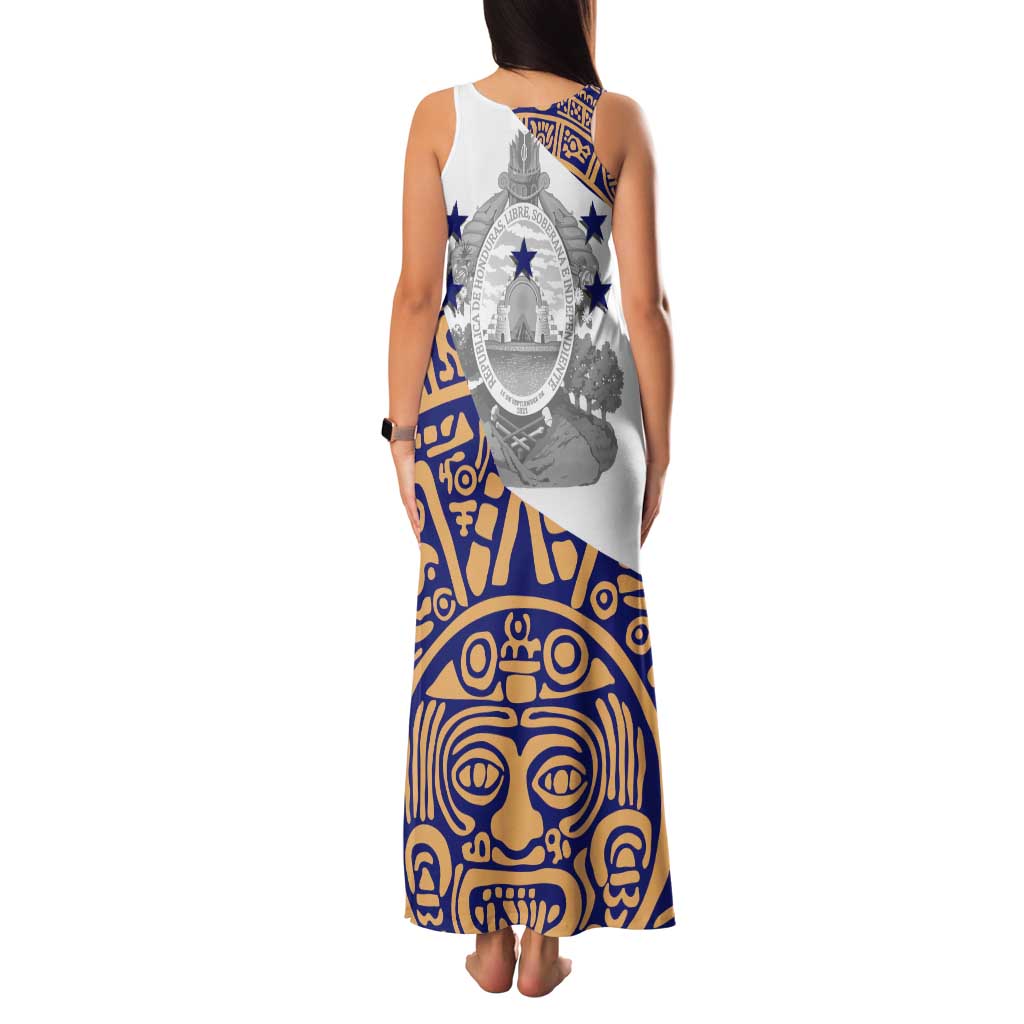 Honduras Tank Maxi Dress National Emblem Blended with Traditional Patterns - Cultural Heritage Design