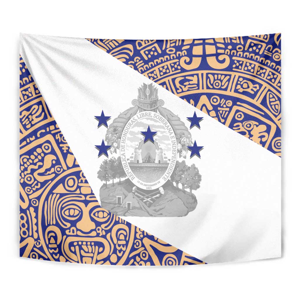 Honduras Tapestry National Emblem Blended with Traditional Patterns - Cultural Heritage Design