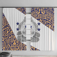 Honduras Window Curtain National Emblem Blended with Traditional Patterns - Cultural Heritage Design