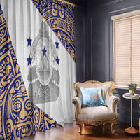 Honduras Window Curtain National Emblem Blended with Traditional Patterns - Cultural Heritage Design