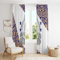 Honduras Window Curtain National Emblem Blended with Traditional Patterns - Cultural Heritage Design