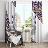 Honduras Window Curtain National Emblem Blended with Traditional Patterns - Cultural Heritage Design