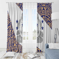 Honduras Window Curtain National Emblem Blended with Traditional Patterns - Cultural Heritage Design