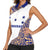 Honduras Women Sleeveless Polo Shirt National Emblem Blended with Traditional Patterns - Cultural Heritage Design