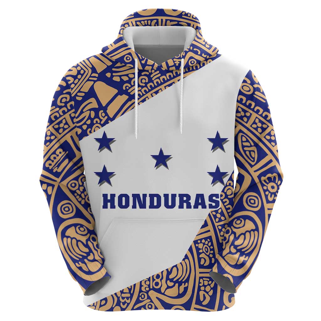 Honduras Zip Hoodie National Emblem Blended with Traditional Patterns - Cultural Heritage Design