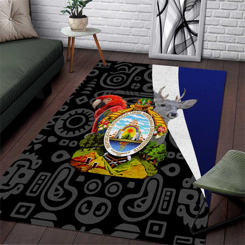 Honduras Coat of Arms Area Rug Traditional Patterns & National Symbol