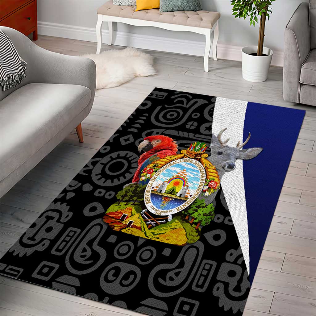 Honduras Coat of Arms Area Rug Traditional Patterns & National Symbol