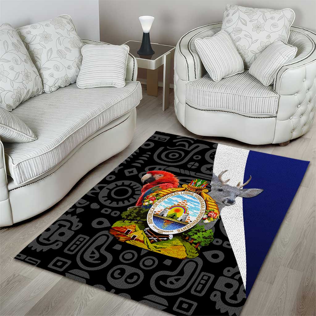 Honduras Coat of Arms Area Rug Traditional Patterns & National Symbol