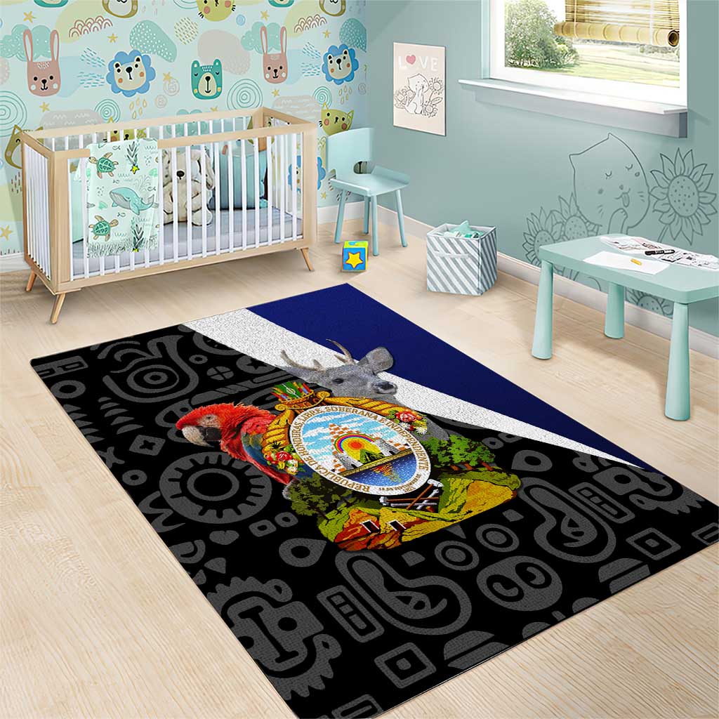 Honduras Coat of Arms Area Rug Traditional Patterns & National Symbol