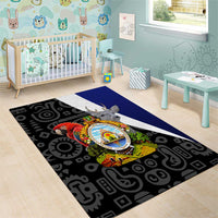 Honduras Coat of Arms Area Rug Traditional Patterns & National Symbol