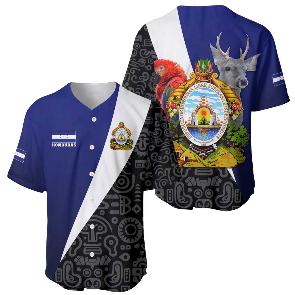 Honduras Coat of Arms Baseball Jersey Traditional Patterns & National Symbol